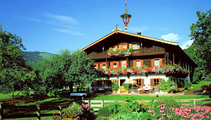 Tyrolean Alps, summer - A house in the sun